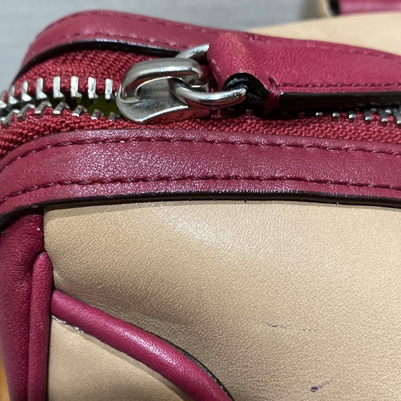 COACH (No. C1373-25807) Legacy “Haley” 2-Tone (Tan/Burgundy) Large Satchel - Picture 4 of 16